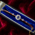Antique Victorian Austro-Hungarian Sapphire Diamond Bangle 14ct Gold 