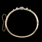 Antique Victorian Austro-Hungarian Sapphire Diamond Bangle 14ct Gold 