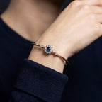 Antique Victorian Austro-Hungarian Sapphire Diamond Bangle 14ct Gold 