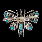 Antique Victorian Butterfly Brooch Diamond Opal Ruby