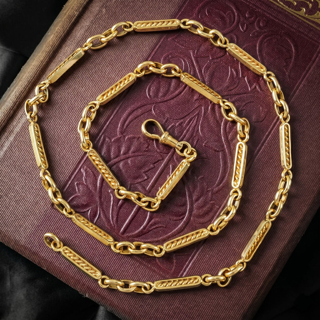 Antique Victorian Chain Necklace 15ct Gold 22.5 Inch