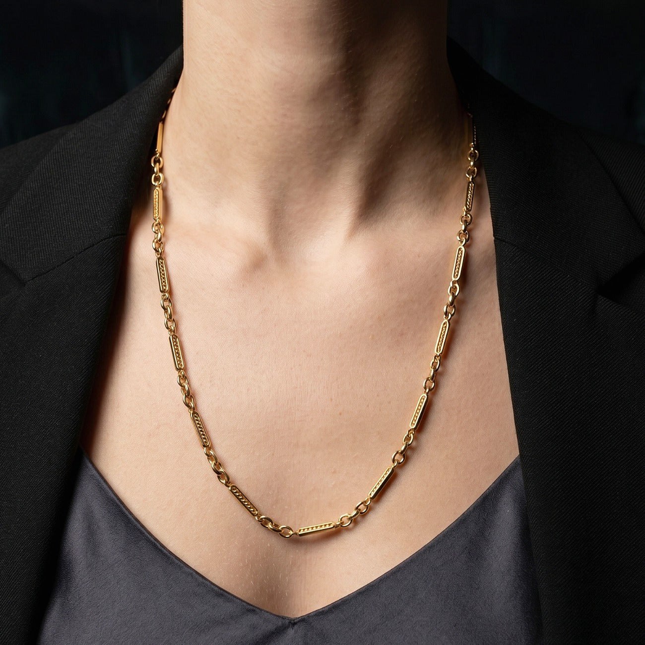Antique Victorian Chain Necklace 15ct Gold 22.5 Inch