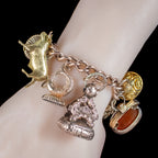 Antique Victorian Charm Bracelet With 12 Charms And Fobs 