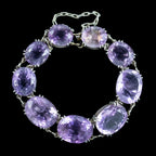 Antique Victorian Chunky Amethyst Bracelet Silver