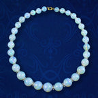 Antique Victorian Chunky Opal Bead Necklace 9ct Gold Clasp