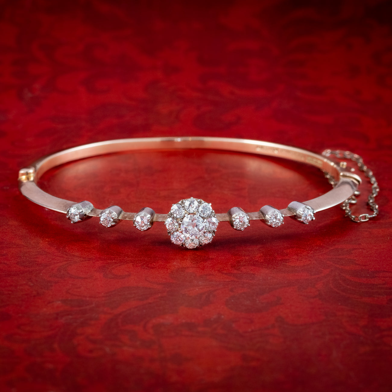 Antique Victorian Diamond Bangle 18ct Gold 1ct Total Main image