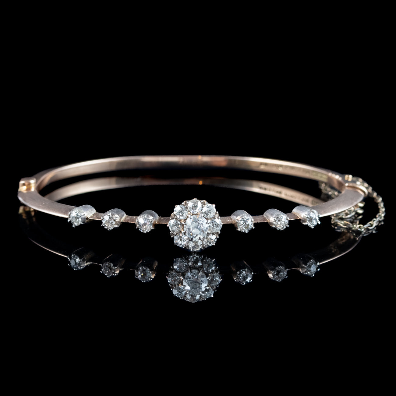 Antique Victorian Diamond Bangle 18ct Gold 1ct Total Secondary image
