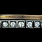 Antique Victorian Diamond Bangle Silver 18ct Gold 1.3ct Diamond