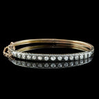 Antique Victorian Diamond Bangle Silver 18ct Gold 1.3ct Diamond