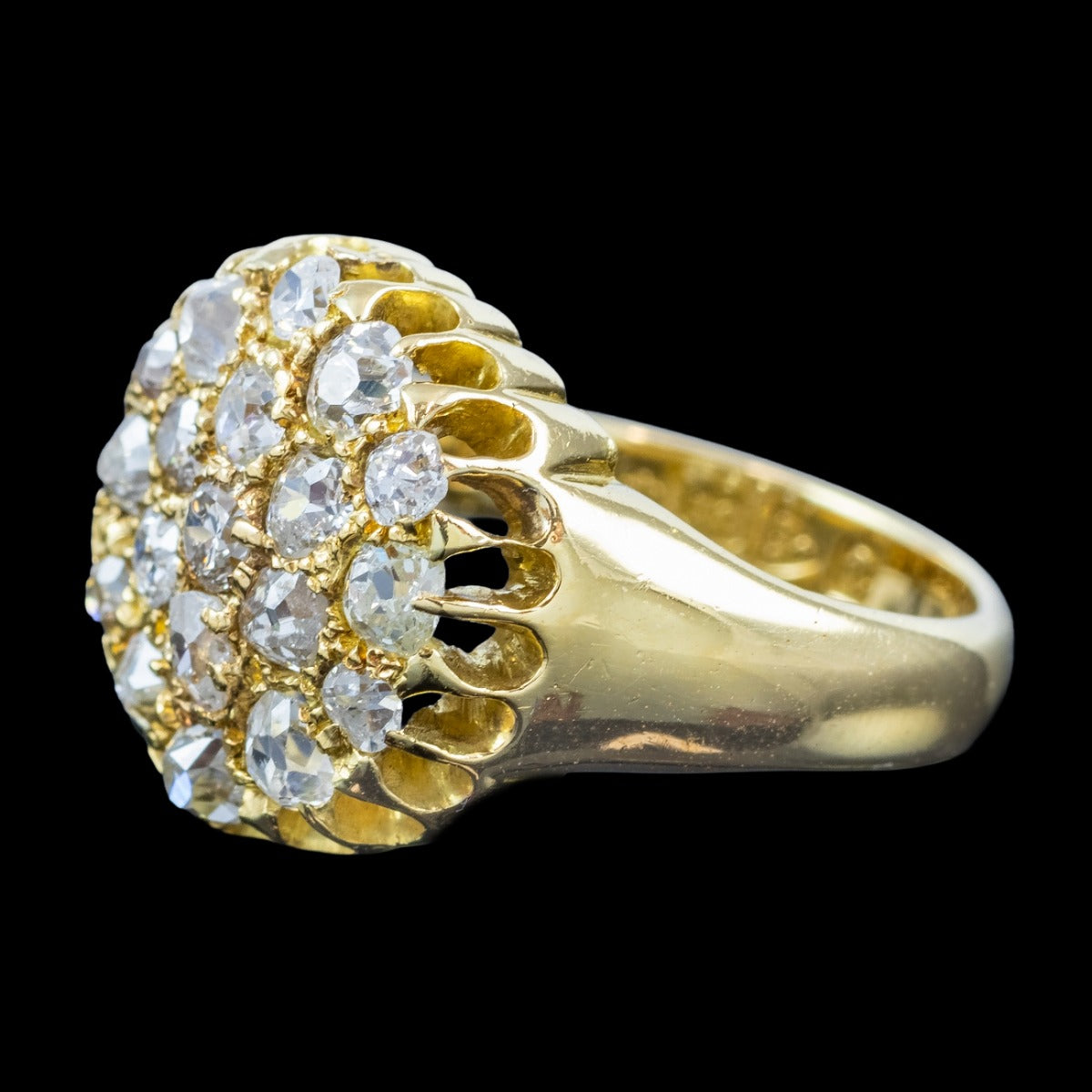 Antique Victorian Diamond Cluster Ring 1.2ct Total Dated 1841