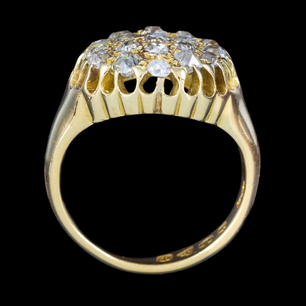 Antique Victorian Diamond Cluster Ring 1.2ct Total Dated 1841