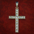 Antique Victorian Diamond Cross Pendant 18ct Gold 3ct Total