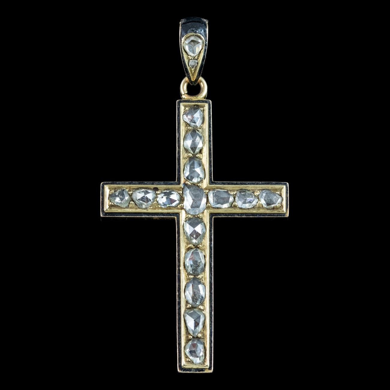 Antique Victorian Diamond Cross Pendant 18ct Gold 3ct Total Secondary image