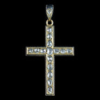 Antique Victorian Diamond Cross Pendant 18ct Gold 3ct Total