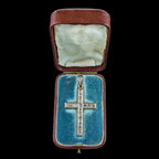 Antique Victorian Diamond Cross Pendant 18ct Gold 3ct Total