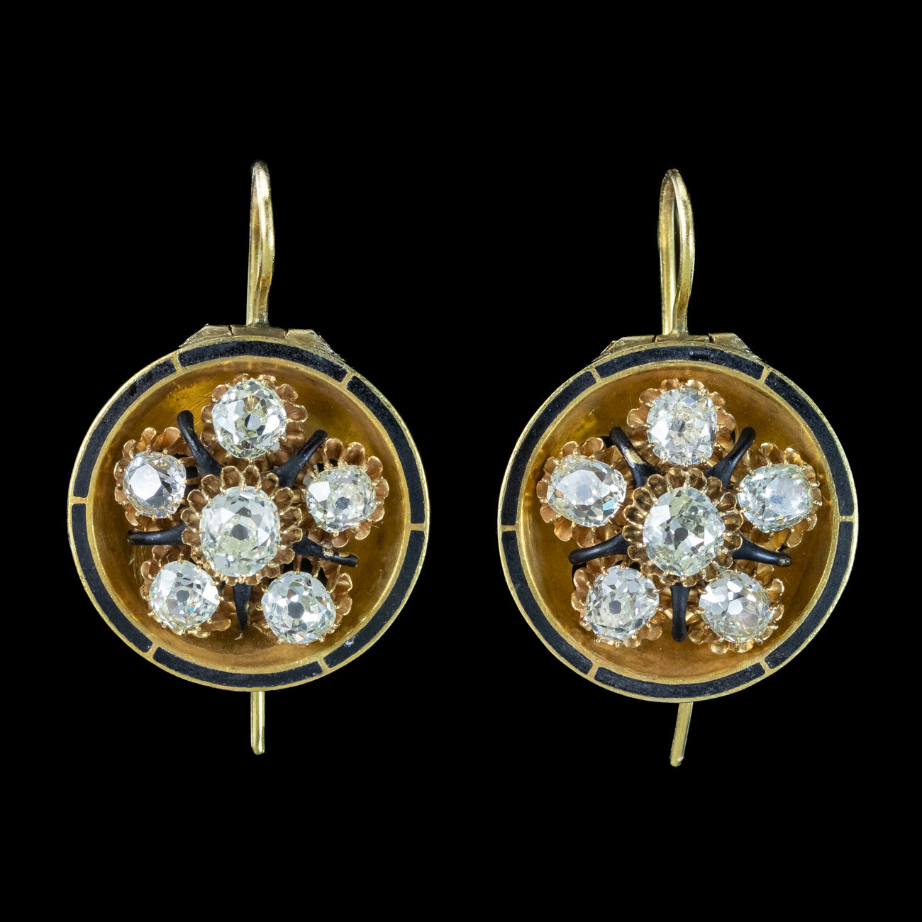 Antique Victorian Diamond Drop Earrings 3.7ct Total Secondary image