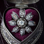 Antique Victorian Diamond Flower Pendant Brooch 1.9ct Total