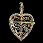 Antique Victorian Diamond Heart Pendant Brooch 2.5ct Total