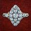 Antique Victorian Diamond Navette Cluster Ring 1ct Total
