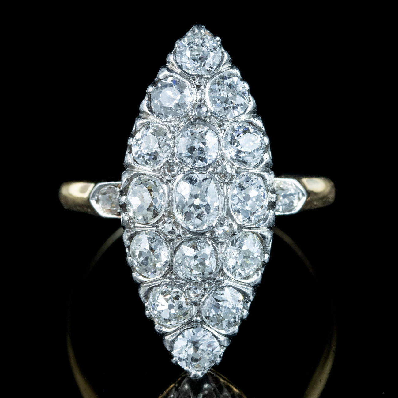 Antique Victorian Diamond Navette Cluster Ring 2.5ct Total Secondary image