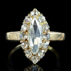 Antique Victorian Diamond Navette Cluster Ring 2ct Of Diamond