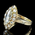 Antique Victorian Diamond Navette Cluster Ring 2ct Of Diamond