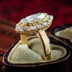 Antique Victorian Diamond Navette Cluster Ring 2ct Of Diamond
