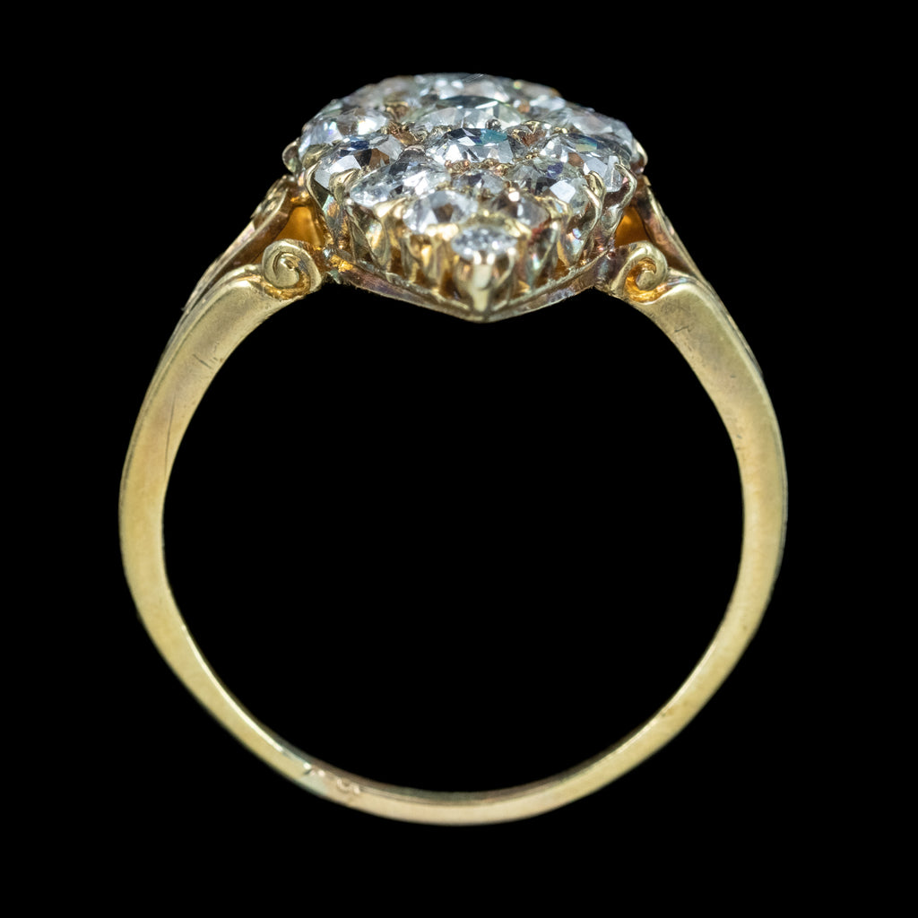 Antique Victorian Diamond Navette Cluster Ring 2.75ct Total