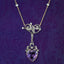Antique Victorian Diamond Pearl Amethyst Heart Pendant Necklace 