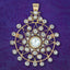 Antique Victorian French Diamond Pearl Star Pendant 1.5ct Of Diamond