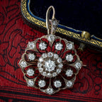 Antique Victorian Diamond Pendant Brooch 2ct Total With Box