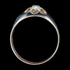Antique Victorian Diamond Ring Black Enamel 0.50ct Diamond Solitaire 