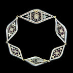 Antique Victorian Diamond Ruby Bracelet Silver Gold With Box 