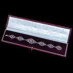 Antique Victorian Diamond Ruby Bracelet Silver Gold With Box 