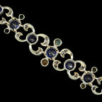 Antique Victorian Diamond Sapphire Pearl Bracelet Silver 18ct Gold