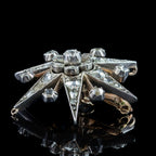 Antique Victorian Diamond Star Brooch Silver 15ct Gold