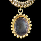 Antique Victorian Etruscan Garnet Charm Bracelet 18ct Gold 6ct Cabochon