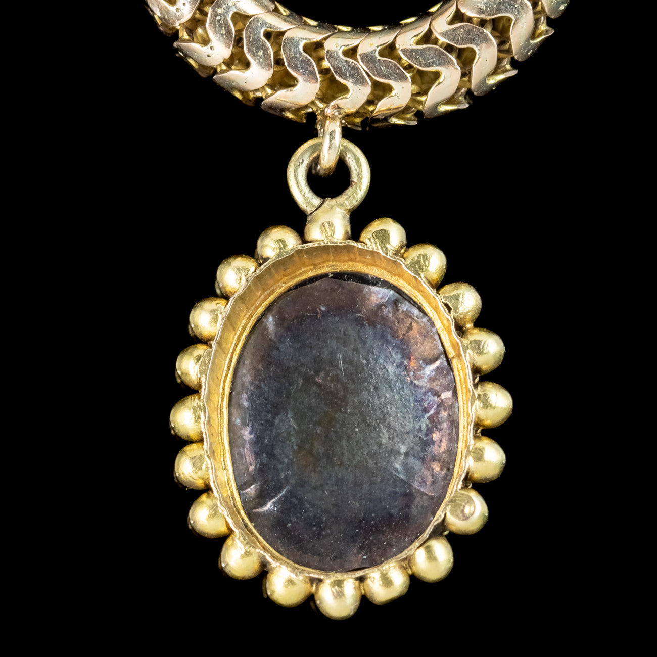 Antique Victorian Etruscan Garnet Charm Bracelet 18ct Gold 6ct Cabochon
