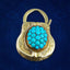 Antique Victorian Etruscan Turquoise Padlock Pendant 18ct Gold 