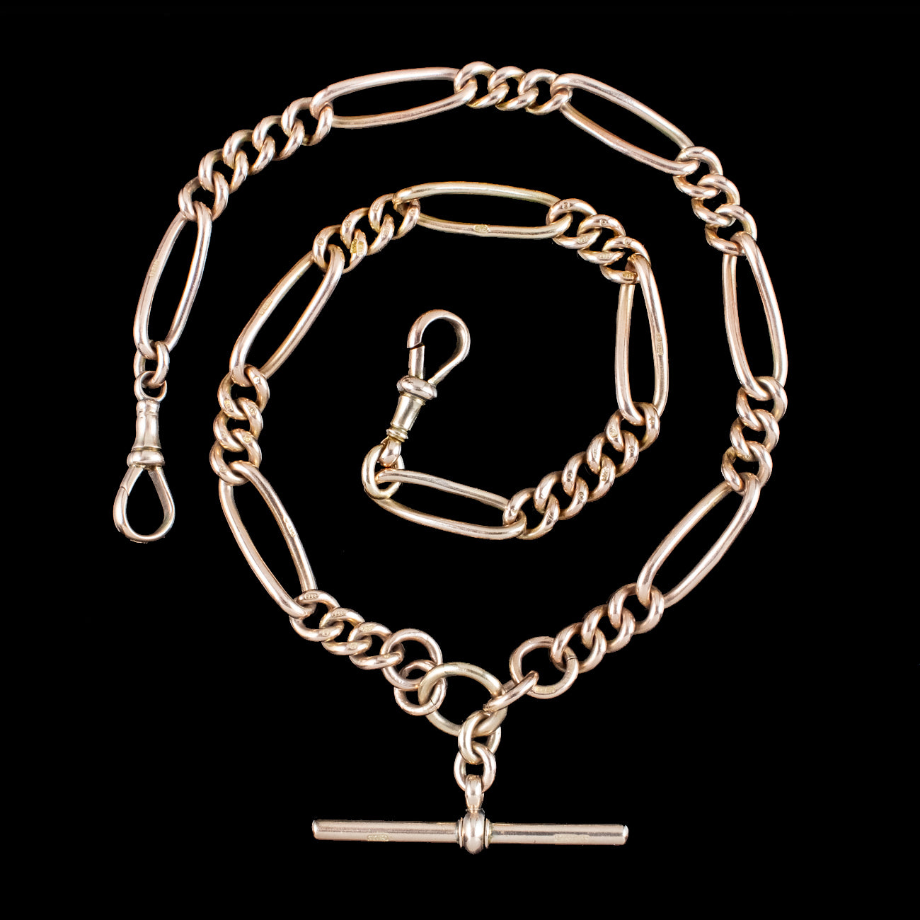 Antique Victorian Figaro Albert Chain 9ct Gold Secondary image