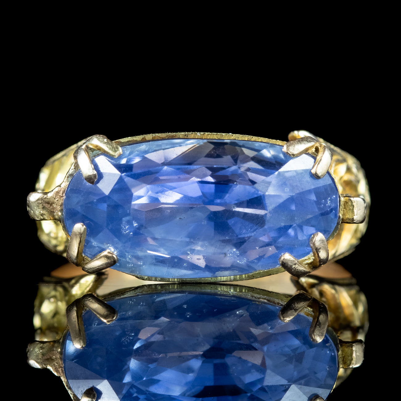 Antique Victorian French Ceylon Sapphire Ring 19.16ct Sapphire With Cert Secondary image