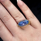 Antique Victorian French Ceylon Sapphire Ring 19.16ct Sapphire With Cert