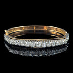 Antique Victorian French Diamond Bangle Silver 18ct Gold 4.5ct Diamond