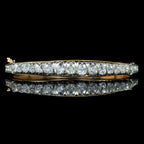 Antique Victorian French Diamond Bangle Silver 18ct Gold 4.5ct Diamond