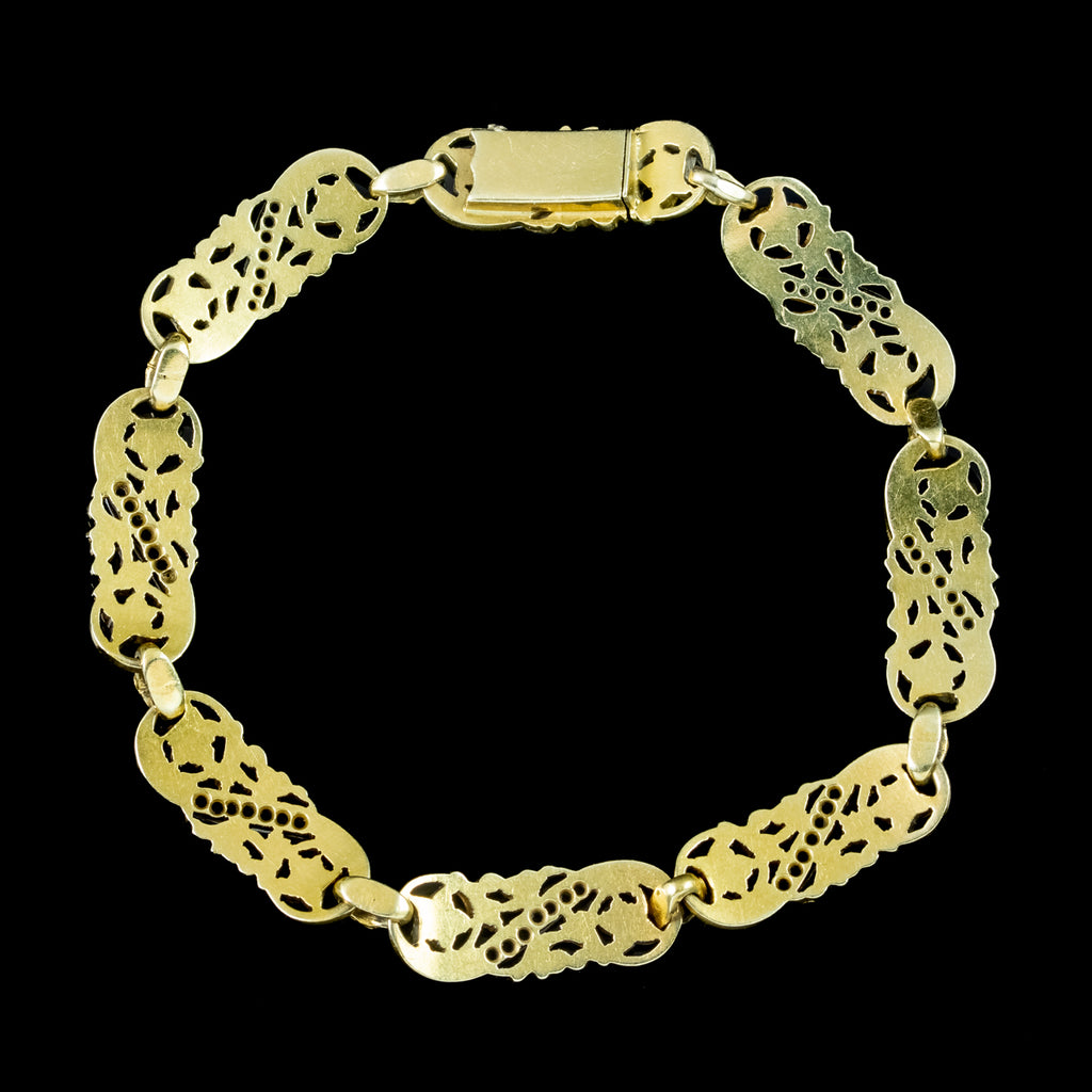 Antique Victorian French Diamond Ivy Bracelet 18ct Gold