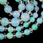 Antique Victorian French Opal Crystal Bead Necklace
