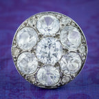 Antique Victorian French White Sapphire Cluster Ring 5.5ct Sapphire