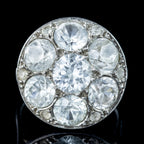 Antique Victorian French White Sapphire Cluster Ring 5.5ct Sapphire