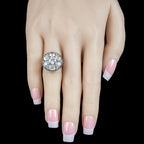 Antique Victorian French White Sapphire Cluster Ring 5.5ct Sapphire