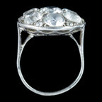 Antique Victorian French White Sapphire Cluster Ring 5.5ct Sapphire